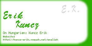 erik kuncz business card